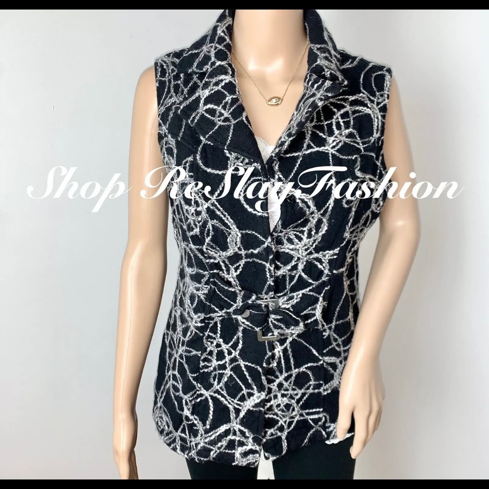 Tumbleweed Black & White Print Wool Vest